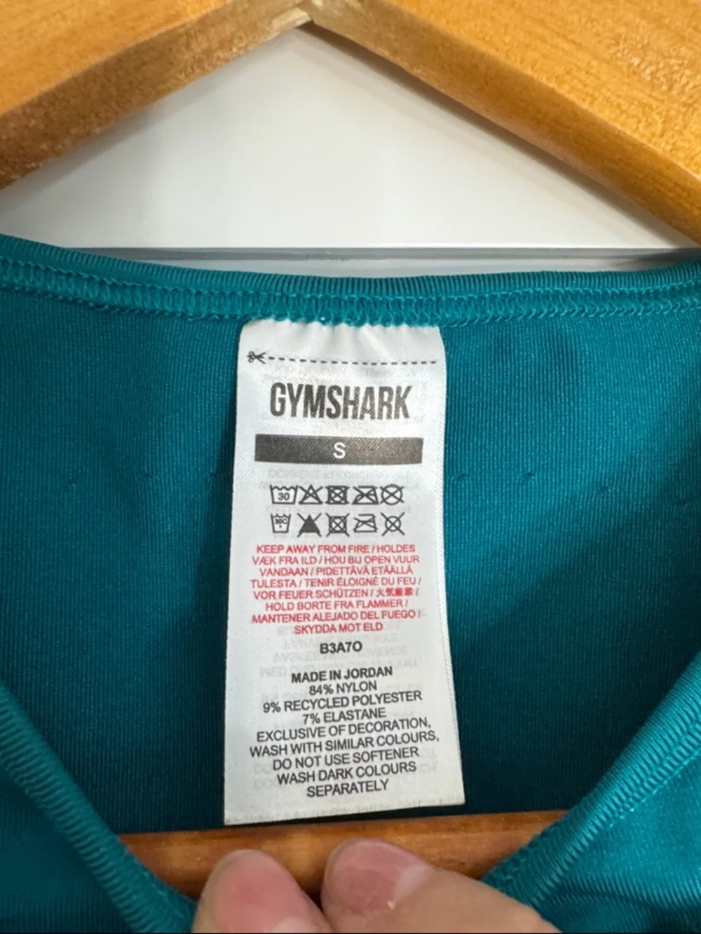 Gymshark Teal Seamless Crop Tank size Small - Picture 2 of 3